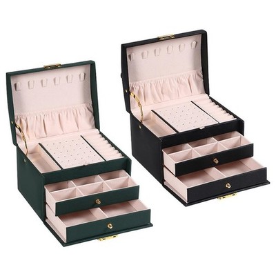 Jewelry Storage Box Organiser PU Leather Velvet Case Holder for Earrings Ear