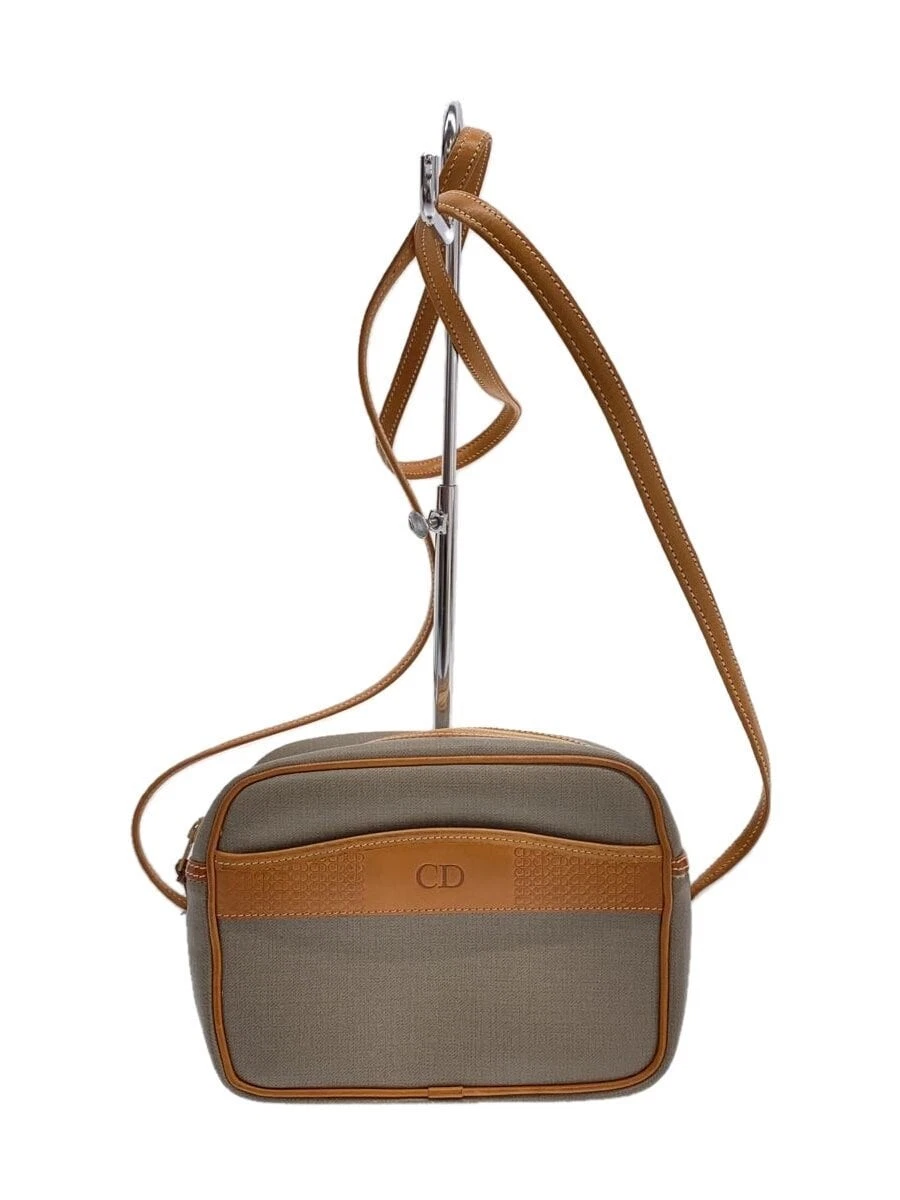 Sac bandoulière Christian Dior PVC cuir gris marron uni 1 poche