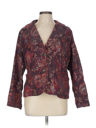 Veste Blazer Coldwater Creek Taille 1X/XXL 18 - Coton, Motif Floral Beige/bleu/rouge, Occasion