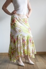 59.99 € Vintage Maxi Skirt Floral Beads Sequins Fairy Cottagecore Boho XL