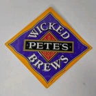 Pete's Wicked Brews Sign NOS Embossed Tin Beer Ale Diamond Shape Vintage 1996