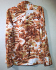 Vtg D'Avila imported fabric Abstract Earth Tone textured print disco era shirt — photo 3