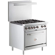 Liquid Propane 6 Burner 36" Range with Standard Oven - 210,000 BTU