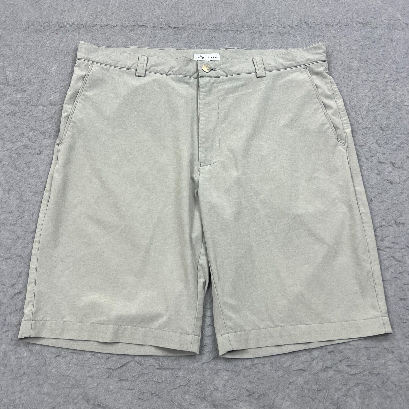 Peter Millar Shackleford Performance Short Men's 36 Gray Chino Crown Golf 10