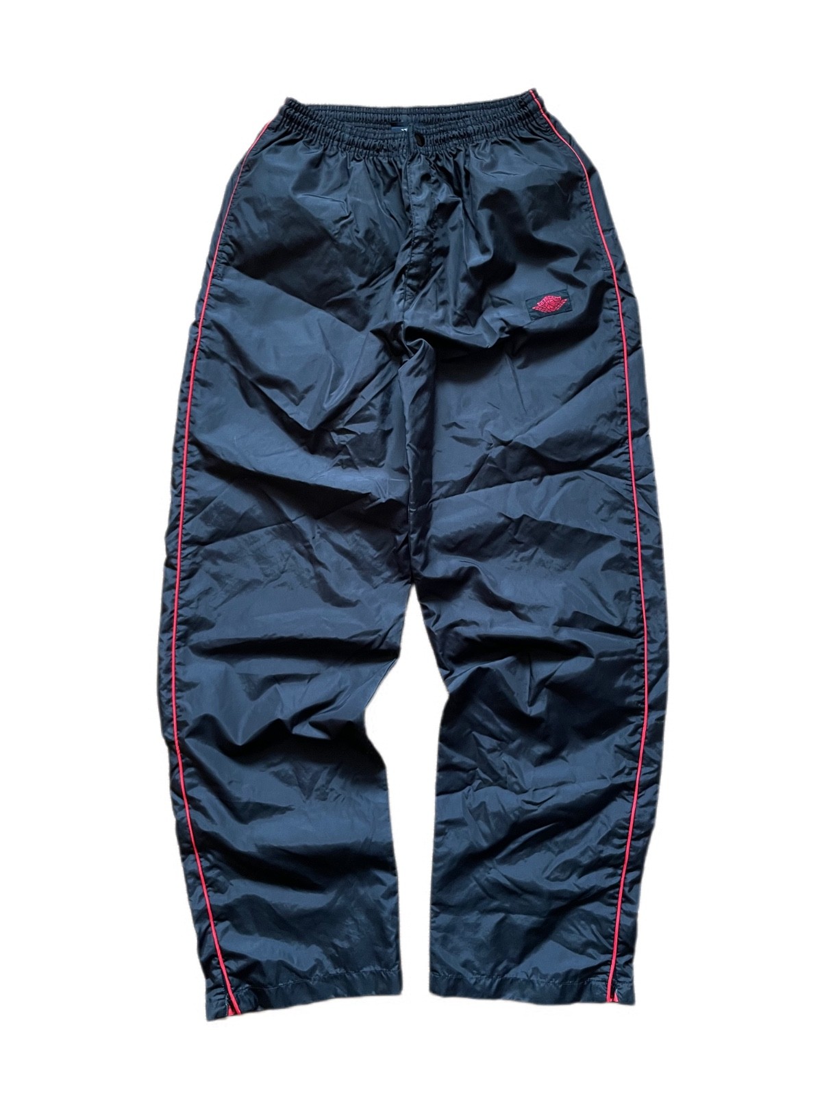 RARE VINTAGE 80’S NIKE AIR JORDAN NYLON BLACK TRACK PANTS SIZE M