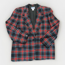 Vintage Pendelton Classic 100 Virgin Wool Plaid Blazer Womens Size 16