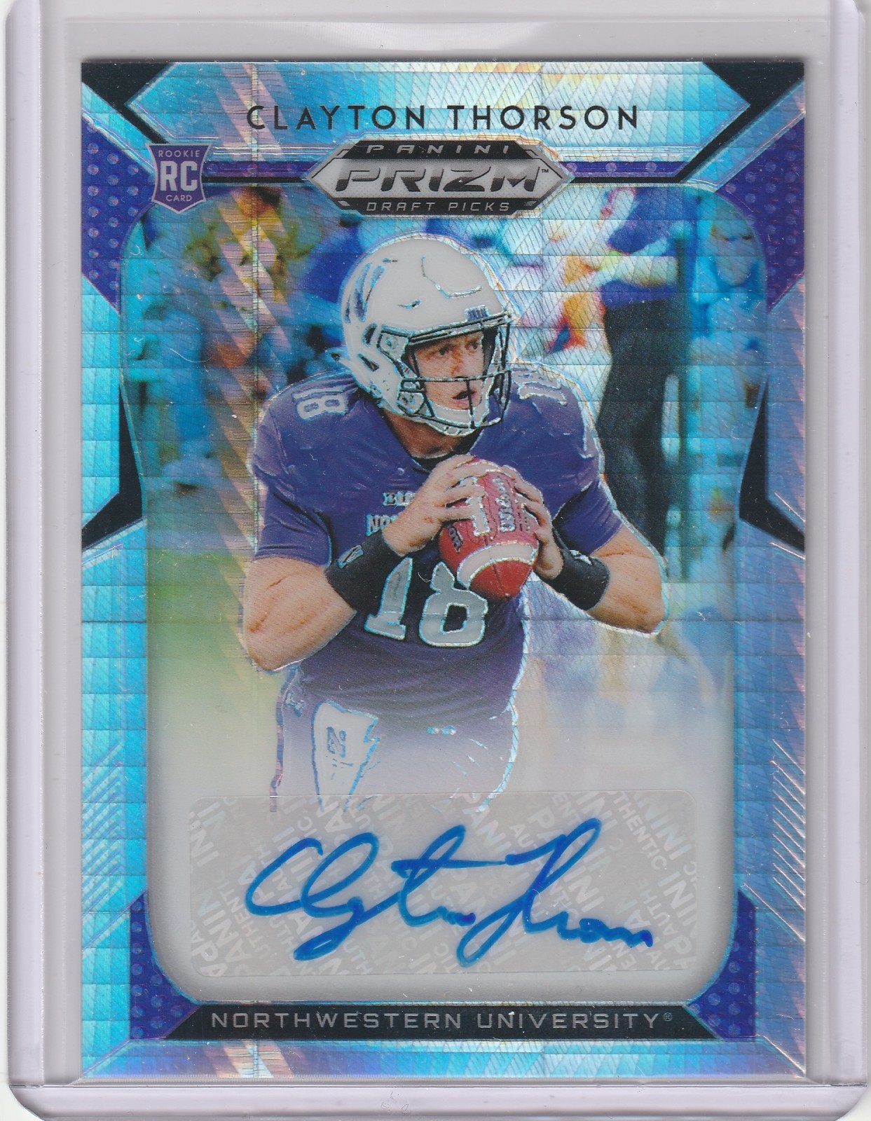 Clayton Thorson Panini Prizm Draft Picks #122 Autograph-Silver