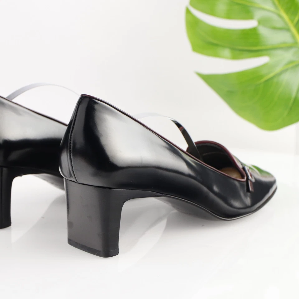 Zapato de vestir de colección Sesto Meucci para mujer talla 10 burgungy tacón medio punta cuadrada Foto 4 de 4