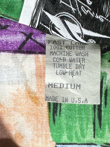 VINTAGE Fast Lane Shirt Mens M Pastel Hawaiian Palm Toucan Dance Button Up 90s - Picture 3 of 4