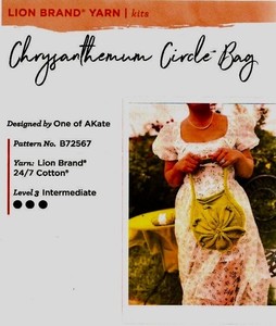 REDUCED AGAIN!  Chrysanthemum Circle Bag to Knit - Pattern w/ Yarn