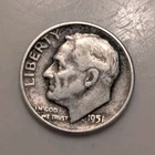 1951 Roosevelt Dime Silver 10C Circulated Uncertified US Coin Collectible