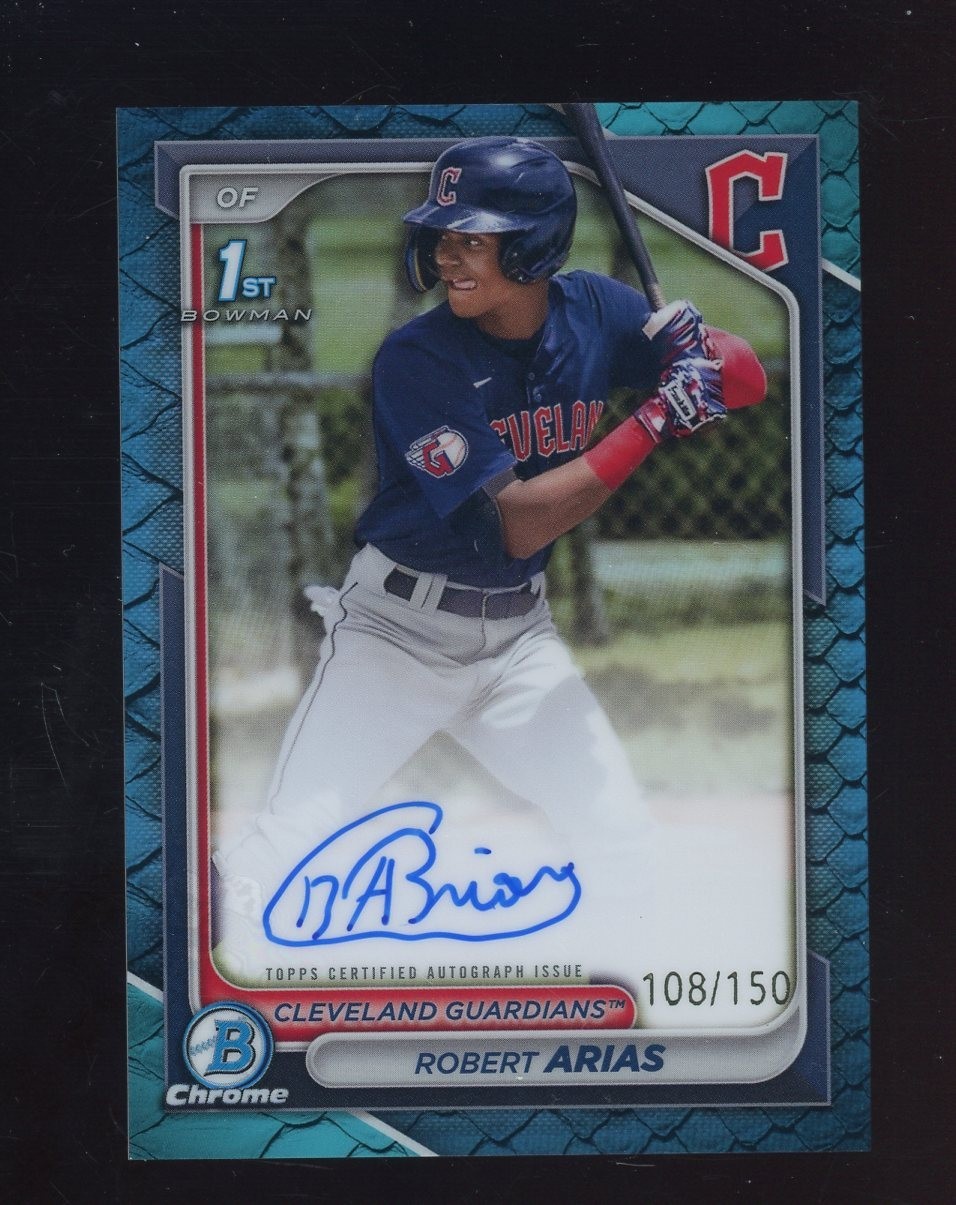 2024 Bowman Chrome Reptilian Blue Robert Arias RC 1st Bowman AUTO /150