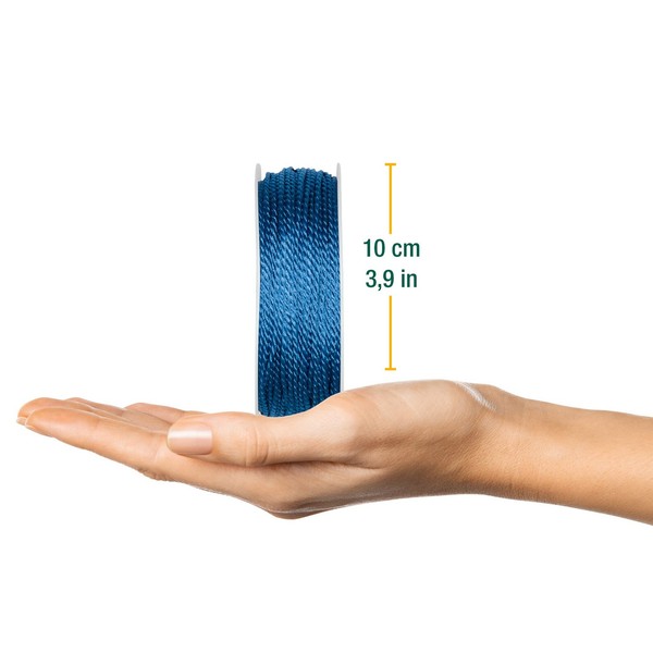 Halbach SeidenbäNder Premium Kordel 2Mm 50M Azurblau | Made In Germany ÖKo-Tex-image