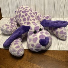 Plush Floppy Purple Puppy Dog Floppy Ears Plush Stuffed Animal Heart Nose V