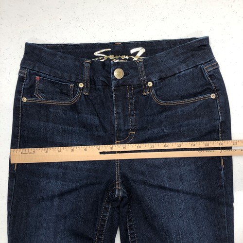 Jeans Seven7 donna 4 blu senza pancia vita alta skinny Montreal lavaggio scuro elasticizzato - Foto 8 di 13