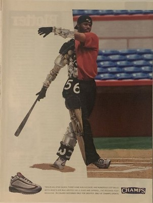 2001 Ken Griffey Jr Champs Sports PRINT AD Nike Air Max Griffey GD 11 VTG 2000s
