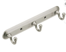 2 Lot Moen Yorkshire Triple Hook 10" Bath Door Robe Hanger Brushed Nickel