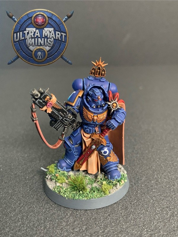 Warhammer 40k Captain With Heavy Bolter Space Marines Ultramarines - Pro Painted