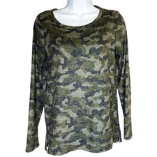 Alexander Jordan Camo Lightweight Pullover Sweater Women's Small Camouflage