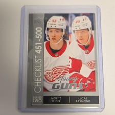 2021-22 Upper Deck Series 2 Young Guns Checklist #500 Seider Raymond Red Wings