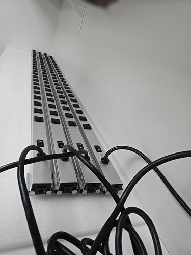 Lot of 4 Wide-Spaced 24-Outlet Heavy Duty Metal Power Strip 6ft Extension 15A