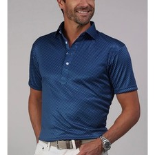 Collars  Co. Dress Collar Polo Navy Micro Dot Men  s Small NWT