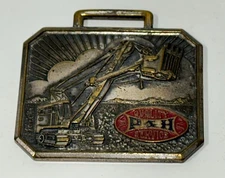 Vintage Crane Watch Fob P&H Harnischfeger Wisconsin Quality Service Excavator