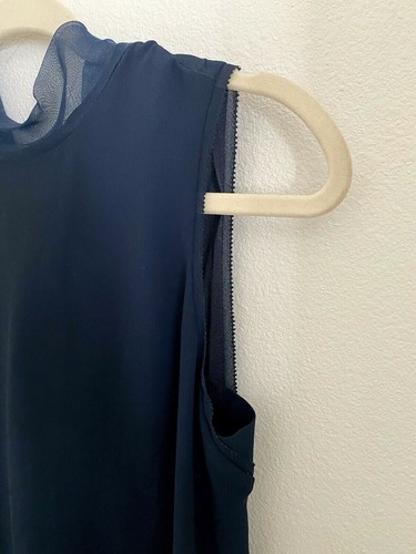 Reiss Sleeveless Tie Neck Open Back Navy Blue Cocktail Dress US 4 UK 8 - Picture 3 of 8