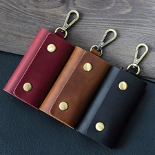 GENUINE LEATHER Car Key Chain Ring Keys Holder Pouch Case Wallet Pocket Bag
