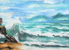 Impressionist oil painting seascape landscape