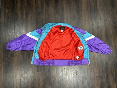 Vintage Descente Ski Jacket Women's SZ 10 Large Purple Teal Colorblock Japan - Picture 5 of 16