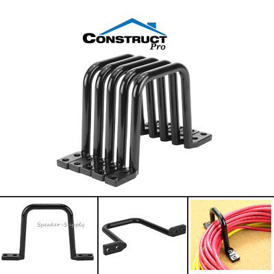 Construct Pro 3-1/4'' x 3-1/4'' Non Conductive Plastic D-Ring Black 5 Pack Cat5
