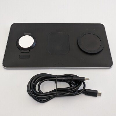 SATECHI Trio Wireless Charger With Magnetic Pad - Black (ST-X3TWCPM)