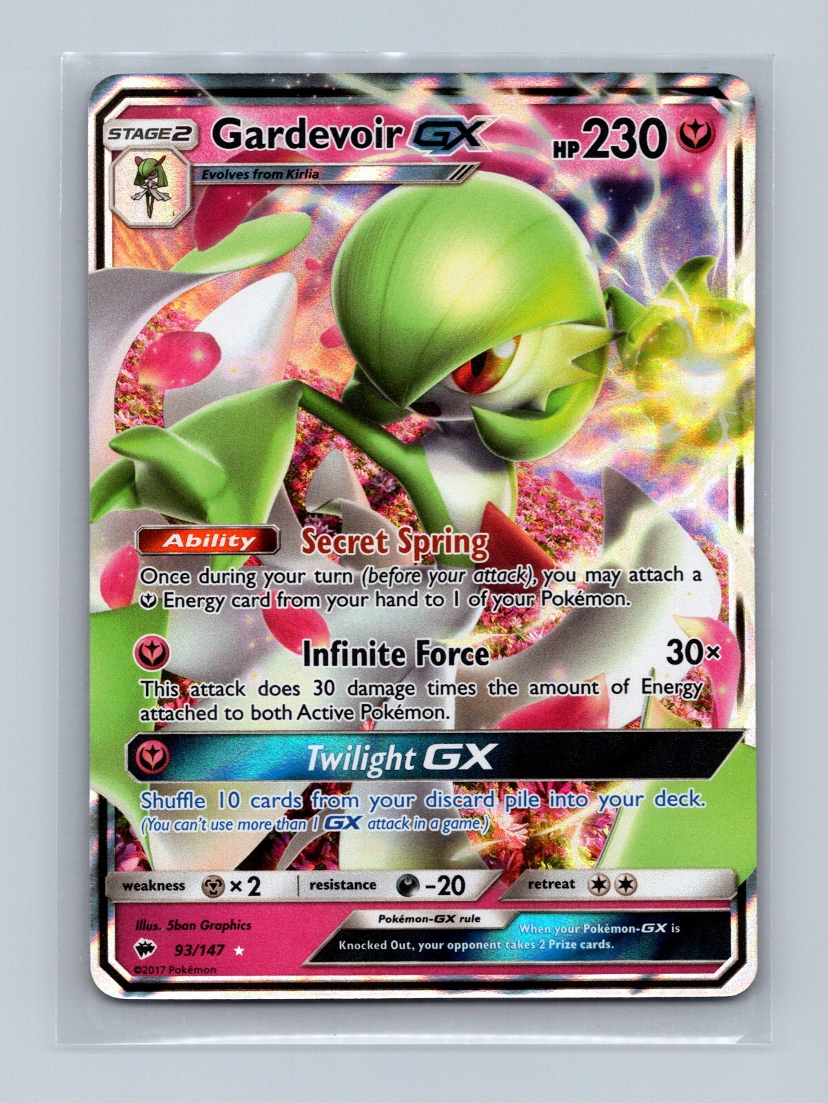 Gardevoir GX 93/147 Burning Shadows NM Ultra Rare Pokemon Card