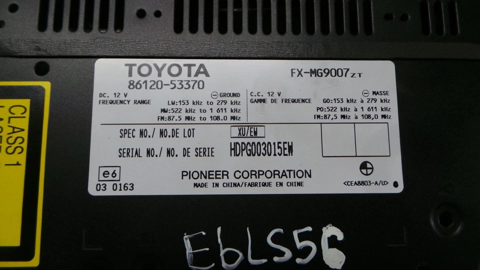 GENUINE LEXUS IS220 IS250 RADIO CD PLAYER HEAD UNIT 86120-53370 - Image 2 of 3