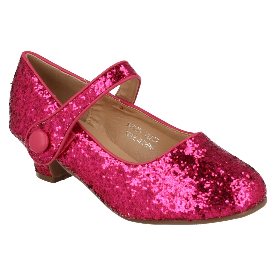 Niña Spot On Negro, Fucsia, Plata, Oro, Rojo Tacón Zapatos Tallas Ru 10-2: - Imagen 2 de 4