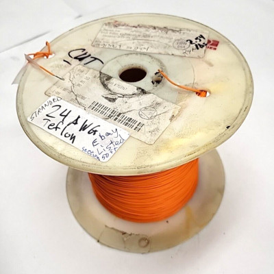 TEFLON 24GA  orange JACKET stranded Wire $ PER 50ft SECTION free ship