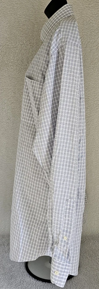 Jos A Bank 男式衬衫 16.5 35 码蓝色黑色白色条纹 — 第 4/4 张图片