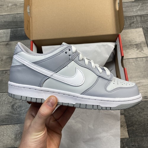 NIKE DUNK LOW PURE PLATINUM WOLF GREY GS TRAINERS SIZE UK5.5 US6Y EUR38.5 | eBay