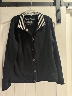 Onque Casuals Elements Of Life, Woman s Snap Front Utility Jacket Knit Sz Small