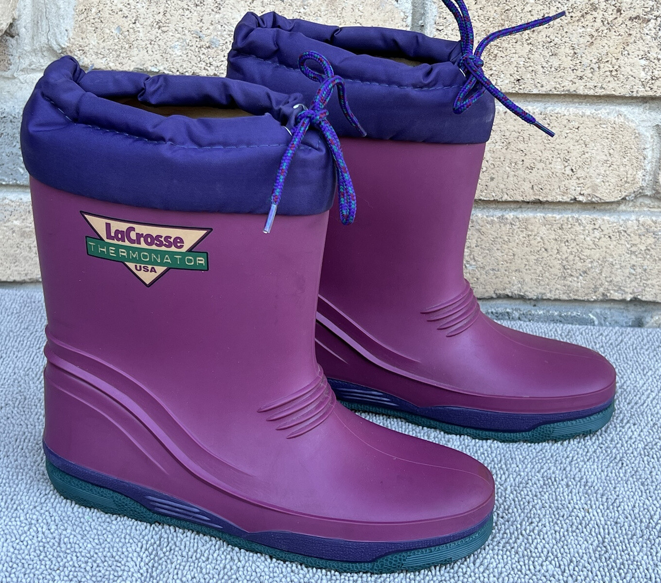 LaCrosse Thermonator Boots Size 5 Waterproof Snow Rain Rubber Multicolor EUC F37 USA