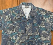 VTG 80s Triumph of California Button Front Casual Shirt Geometric Abstract sz M