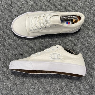 Champion Shoes Womens White Embroidered Logo Low Top