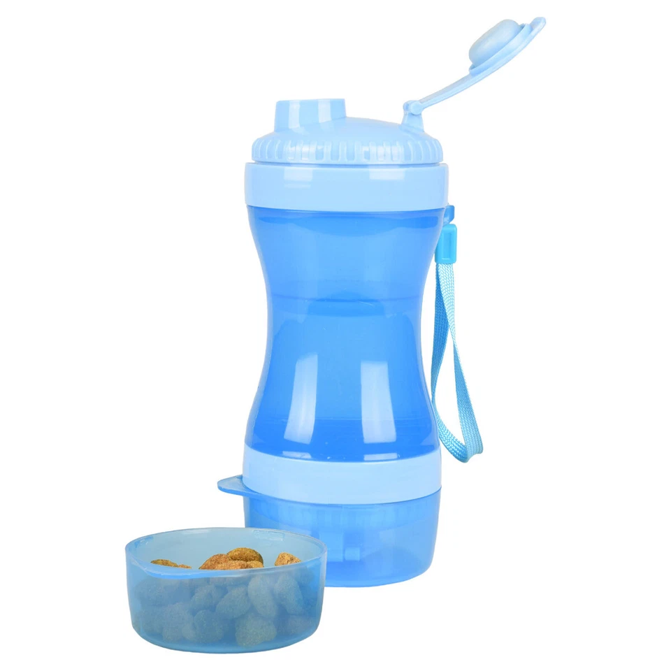 Flamingo 2-in-1 Reisebecher für Wasser + Futter Bassie blau, 9,5x8,5x21 cm - Bild 3 von 3