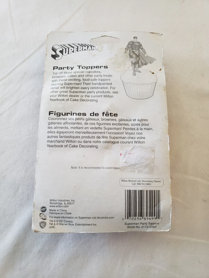 De Colección Wilton Superman Pastel Cupcake Fiesta Toppers Decoración Vela Años 90 PACK DE 6 Foto 4 de 4