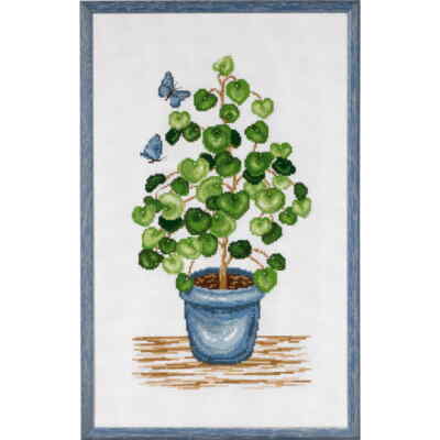Kit Point De Croix Permin Calystegia - 20x30cm - Toile Evenweave - Modèle à Compter