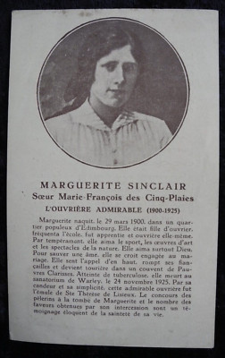 ANTIQUE RELIC RELIQUE RELIQUARY PRAY HOLYCARD IMAGE St. Magaritha Sinclair (4/2)