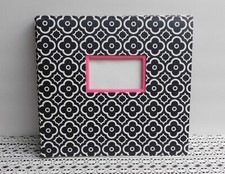 BLACK WHITE HOT PINK SCRAP BOOK PHOTO ALBUM 12X12" TOP LOADING PAGES