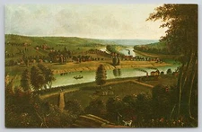 Early Marietta Painting Muskingum Ohio River Harmar Hill OH Ohio Postcard