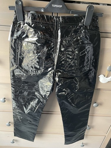 No.21 5 Pocket Vinyl Faux Leather Shiney Trousers Cropped Uk 6 8 BNWT - Picture 4 of 8
